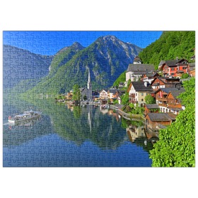 Darstellung des Puzzle Motivs Hallstatt am Hallstättersee, Salzkammergut, Oberösterreich - Puzzleteile: 500