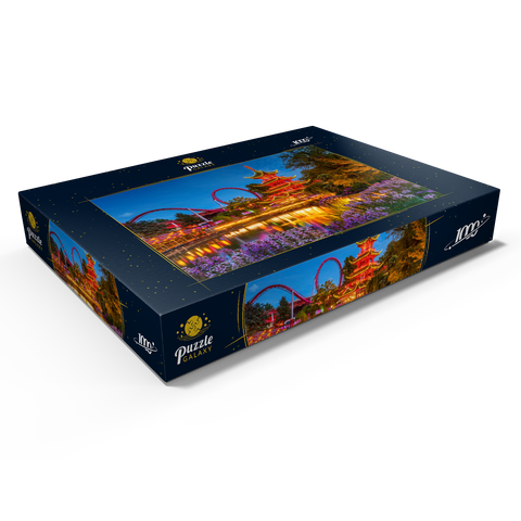 Chinesische Pagode am Tivoli See im Vergnügungspark 1000 Puzzle Schachtel Ansicht1