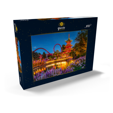 Chinesische Pagode am Tivoli See im Vergnügungspark 1000 Puzzle Schachtel Ansicht2