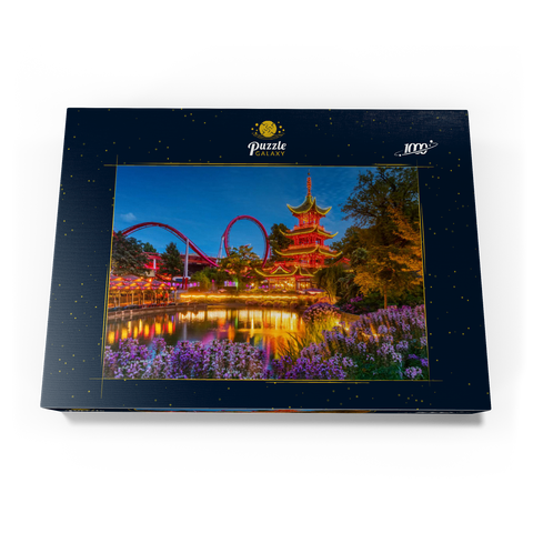 Chinesische Pagode am Tivoli See im Vergnügungspark 1000 Puzzle Schachtel Ansicht3