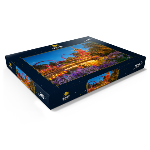 Chinesische Pagode am Tivoli See im Vergnügungspark 200 Puzzle Schachtel Ansicht1