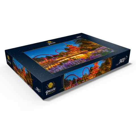 Chinesische Pagode am Tivoli See im Vergnügungspark 500 Puzzle Schachtel Ansicht1
