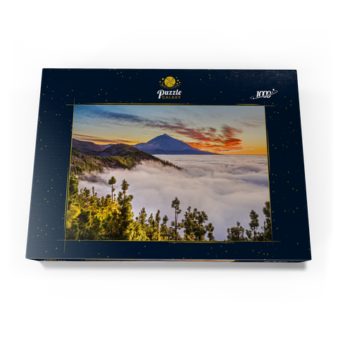 Abend über den Passatwolken am Cumbre Dorsal mit Blick zum Pico del Teide (3718m), Teneriffa 1000 Puzzle Schachtel Ansicht3