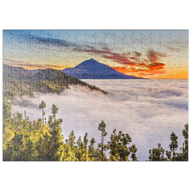 Darstellung des Puzzle Motivs Abend am Cumbre Dorsal mit Blick zum Pico del Teide (3718m), Teneriffa - Puzzleteile: 200