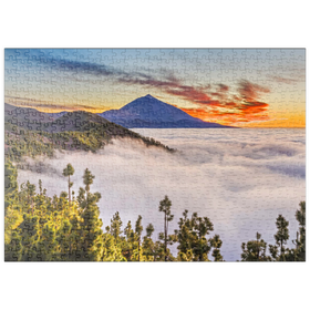 Darstellung des Puzzle-Motivs Abend am Cumbre Dorsal mit Blick zum Pico del Teide (3718m), Teneriffa – Puzzleteile: 500