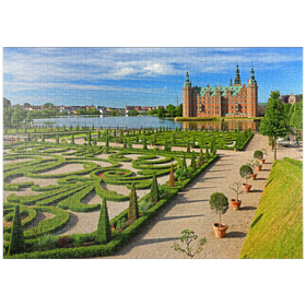 Darstellung des Puzzle-Motivs Wasserschloss Frederiksborg, Hilleröd, Seeland, Dänemark – Puzzleteile: 1000