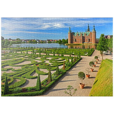 puzzleplate Wasserschloss Frederiksborg, Hilleröd, Seeland, Dänemark 1000 Puzzle