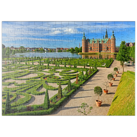 Darstellung des Puzzle-Motivs Wasserschloss Frederiksborg, Hilleröd, Seeland, Dänemark – Puzzleteile: 200