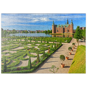 puzzleplate Wasserschloss Frederiksborg, Hilleröd, Seeland, Dänemark 200 Puzzle