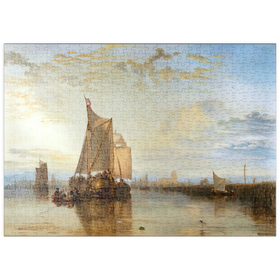 Darstellung des Puzzle Motivs Dort or Dordrecht: The Dort packet-boat from Rotterdam becalmed - Puzzleteile: 500