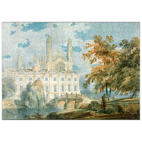 Darstellung des Puzzle-Motivs Clare Hall and King’s College Chapel, Cambridge, from the Banks of the River Cam – Puzzleteile: 500