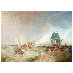 Darstellung des Puzzle-Motivs Shipping at the Mouth of the Thames – Puzzleteile: 1000