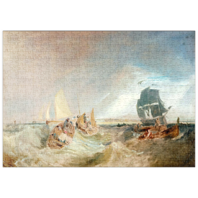 Darstellung des Puzzle Motivs Shipping at the Mouth of the Thames - Puzzleteile: 500