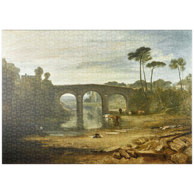 Darstellung des Puzzle-Motivs Whalley Bridge and Abbey – Puzzleteile: 1000