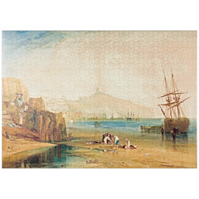 Darstellung des Puzzle-Motivs Scarborough town and castle: morning: boys catching crabs – Puzzleteile: 1000