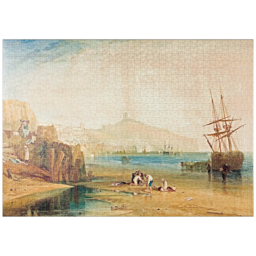 puzzleplate Scarborough town and castle: morning: boys catching crabs 1000 Puzzle