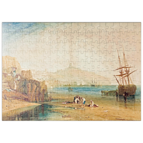 Darstellung des Puzzle-Motivs Scarborough town and castle: morning: boys catching crabs – Puzzleteile: 200