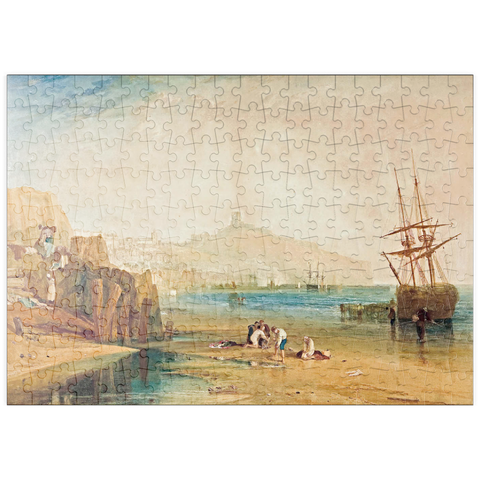 puzzleplate Scarborough town and castle: morning: boys catching crabs 200 Puzzle