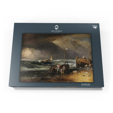 A Coast Scene with Fishermen Hauling a Boat Ashore 1000 Puzzle Schachtel Ansicht3