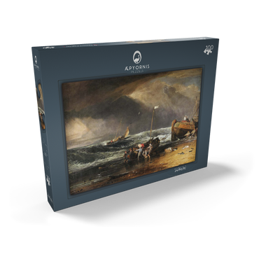 A Coast Scene with Fishermen Hauling a Boat Ashore 100 Puzzle Schachtel Ansicht2