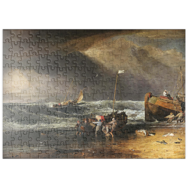 puzzleplate A Coast Scene with Fishermen Hauling a Boat Ashore 200 Puzzle