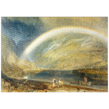 puzzleplate Rainbow: A View on the Rhine from Dunkholder Vinyard, of Ostersprey and Feltzen below Bosnart 1000 Puzzle