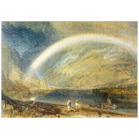 puzzleplate Rainbow: A View on the Rhine from Dunkholder Vinyard, of Ostersprey and Feltzen below Bosnart 1000 Puzzle