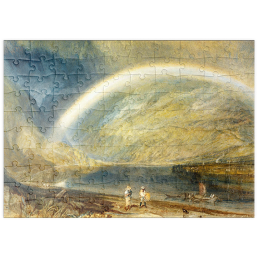 puzzleplate Rainbow: A View on the Rhine from Dunkholder Vinyard, of Ostersprey and Feltzen below Bosnart 100 Puzzle