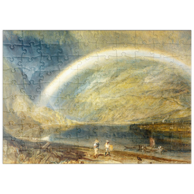 Darstellung des Puzzle Motivs Rainbow: A View on the Rhine from Dunkholder Vinyard, of Ostersprey and Feltzen below Bosnart - Puzzleteile: 100