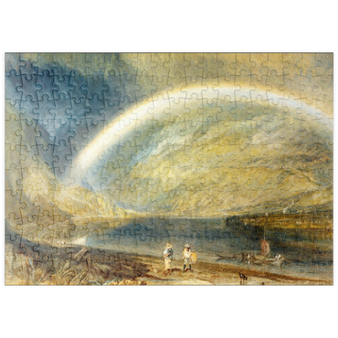 puzzleplate Rainbow: A View on the Rhine from Dunkholder Vinyard, of Ostersprey and Feltzen below Bosnart 200 Puzzle