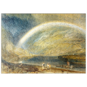 Darstellung des Puzzle Motivs Rainbow: A View on the Rhine from Dunkholder Vinyard, of Ostersprey and Feltzen below Bosnart - Puzzleteile: 200