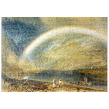 puzzleplate Rainbow: A View on the Rhine from Dunkholder Vinyard, of Ostersprey and Feltzen below Bosnart 500 Puzzle