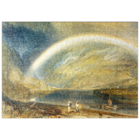 puzzleplate Rainbow: A View on the Rhine from Dunkholder Vinyard, of Ostersprey and Feltzen below Bosnart 500 Puzzle