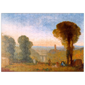 Darstellung des Puzzle Motivs Italian Landscape with Bridge and Tower - Puzzleteile: 200