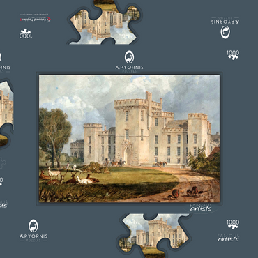 View of Hampton Court, Herefordshire, from the Northwest 1000 Puzzle Schachtel 3D Modell