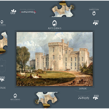 View of Hampton Court, Herefordshire, from the Northwest 100 Puzzle Schachtel 3D Modell