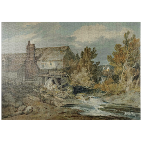 Darstellung des Puzzle-Motivs Watermolen bij een stromende beek – Puzzleteile: 1000