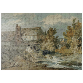 Darstellung des Puzzle-Motivs Watermolen bij een stromende beek – Puzzleteile: 200