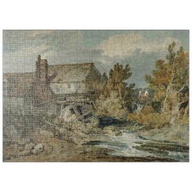 Darstellung des Puzzle-Motivs Watermolen bij een stromende beek – Puzzleteile: 500