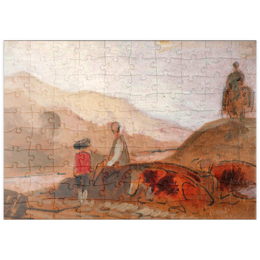 puzzleplate Mountainous Landscape with Figures by a Lake 100 Puzzle