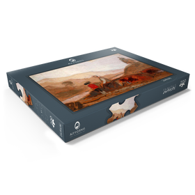 Darstellung des Puzzle Motivs Mountainous Landscape with Figures by a Lake - Puzzleteile: 200