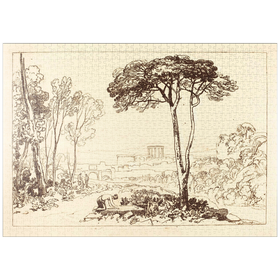 Darstellung des Puzzle Motivs Scene in the Campagna - Puzzleteile: 1000