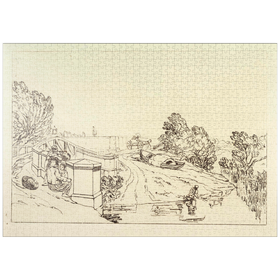 Darstellung des Puzzle Motivs Water Cress Gatherers ( (Liber Studiorum, part XIII) - Puzzleteile: 1000