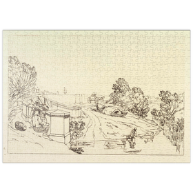 Darstellung des Puzzle-Motivs Water Cress Gatherers ( (Liber Studiorum, part XIII) – Puzzleteile: 500