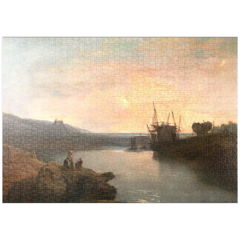 puzzleplate Harlech Castle, from Tygwyn Ferry, Summer's Evening Twilight 1000 Puzzle