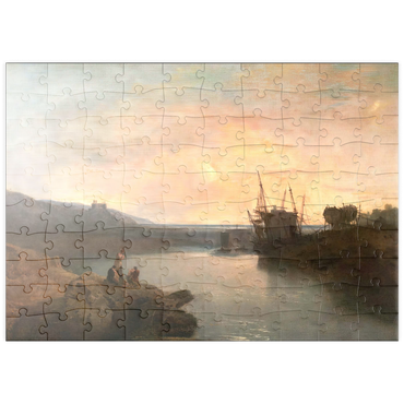 puzzleplate Harlech Castle, from Tygwyn Ferry, Summer's Evening Twilight 100 Puzzle
