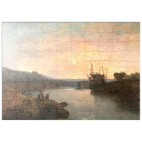 puzzleplate Harlech Castle, from Tygwyn Ferry, Summer's Evening Twilight 100 Puzzle