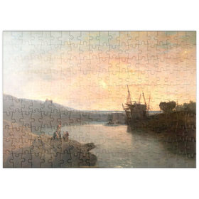Darstellung des Puzzle Motivs Harlech Castle, from Tygwyn Ferry, Summer's Evening Twilight - Puzzleteile: 200