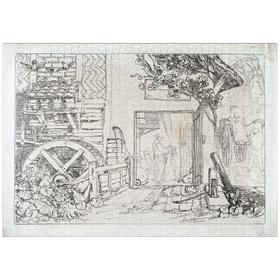 Darstellung des Puzzle Motivs Pembury Mill, Kent (Liber Studiorum, part III, plate 12) - Puzzleteile: 1000
