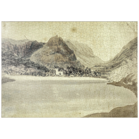 Darstellung des Puzzle-Motivs Grassmere Lake and Church – Puzzleteile: 1000